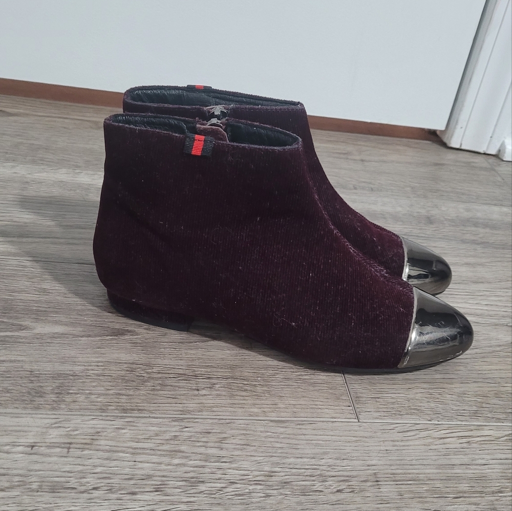 Corduroy Burgundy Booties